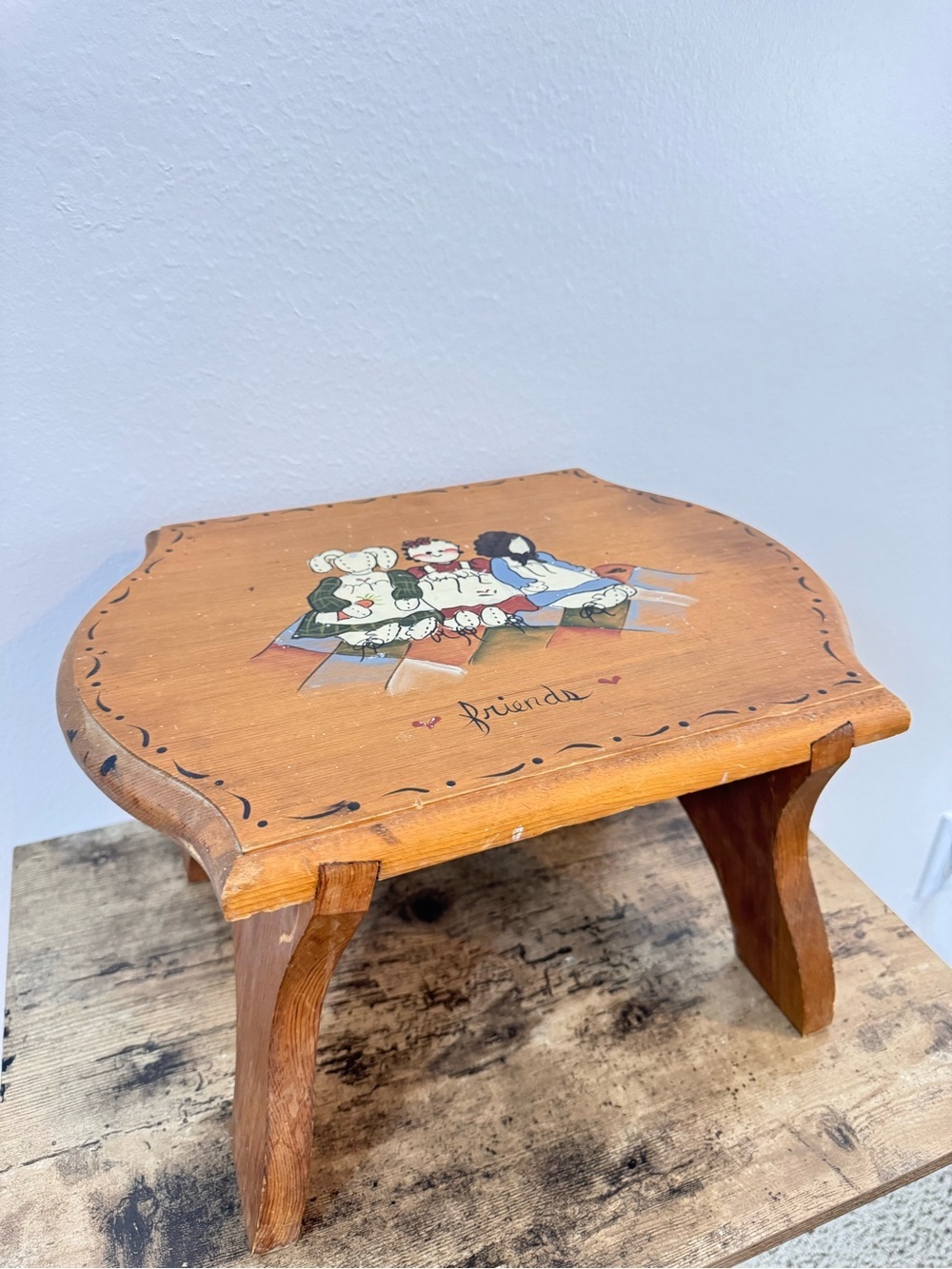Friends Hand Painted Wooden Stool - Picture 3 of 11